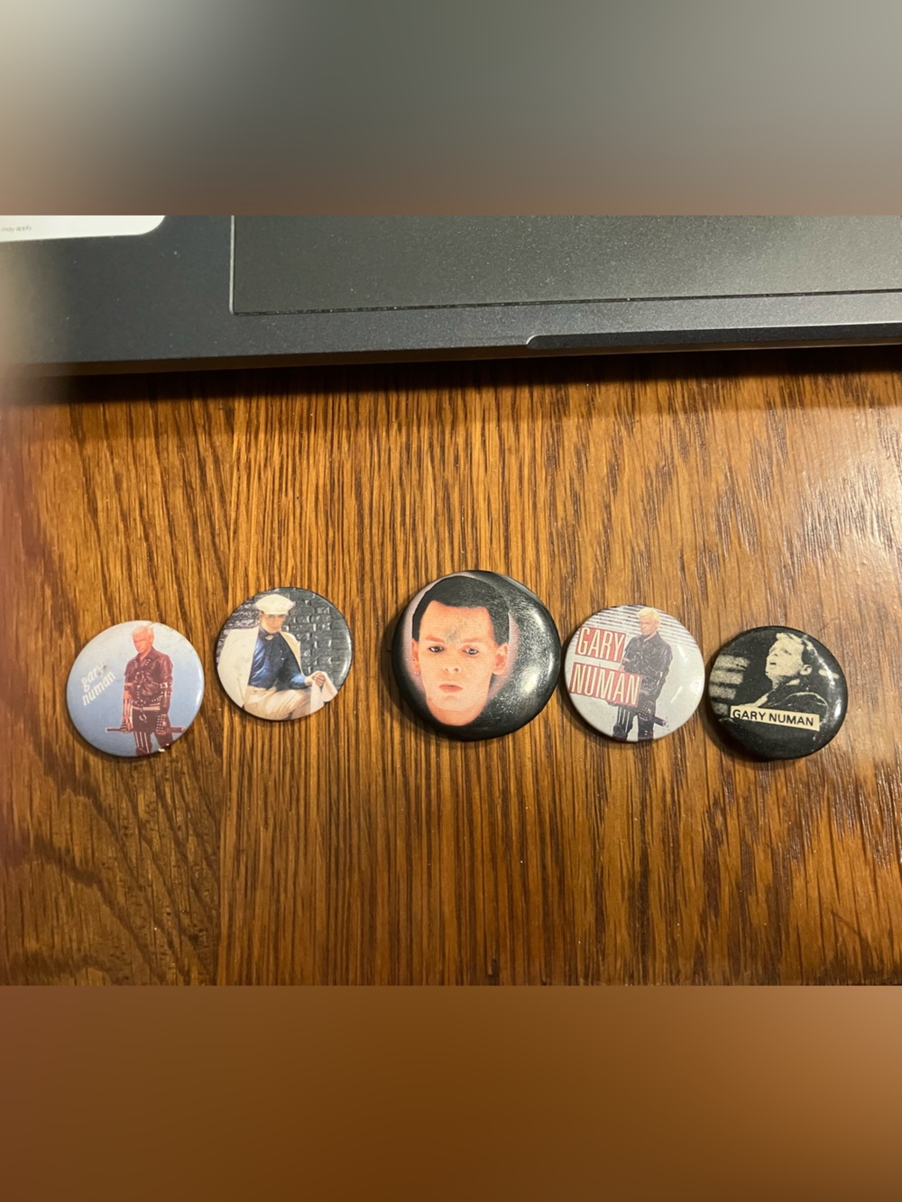 Set of 5 Gary Numan late 70s/early 80s Pinback Buttons
